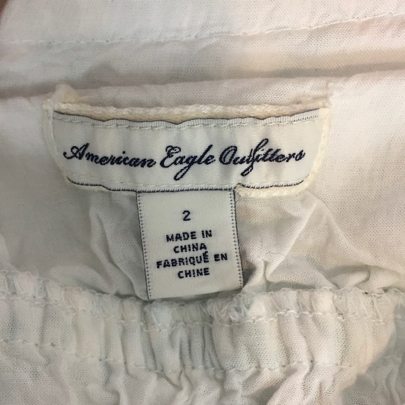 American Eagle Summer Dress Size 2 Country Cottage Straps Eyelet Lace Flare - Picture 8 of 12